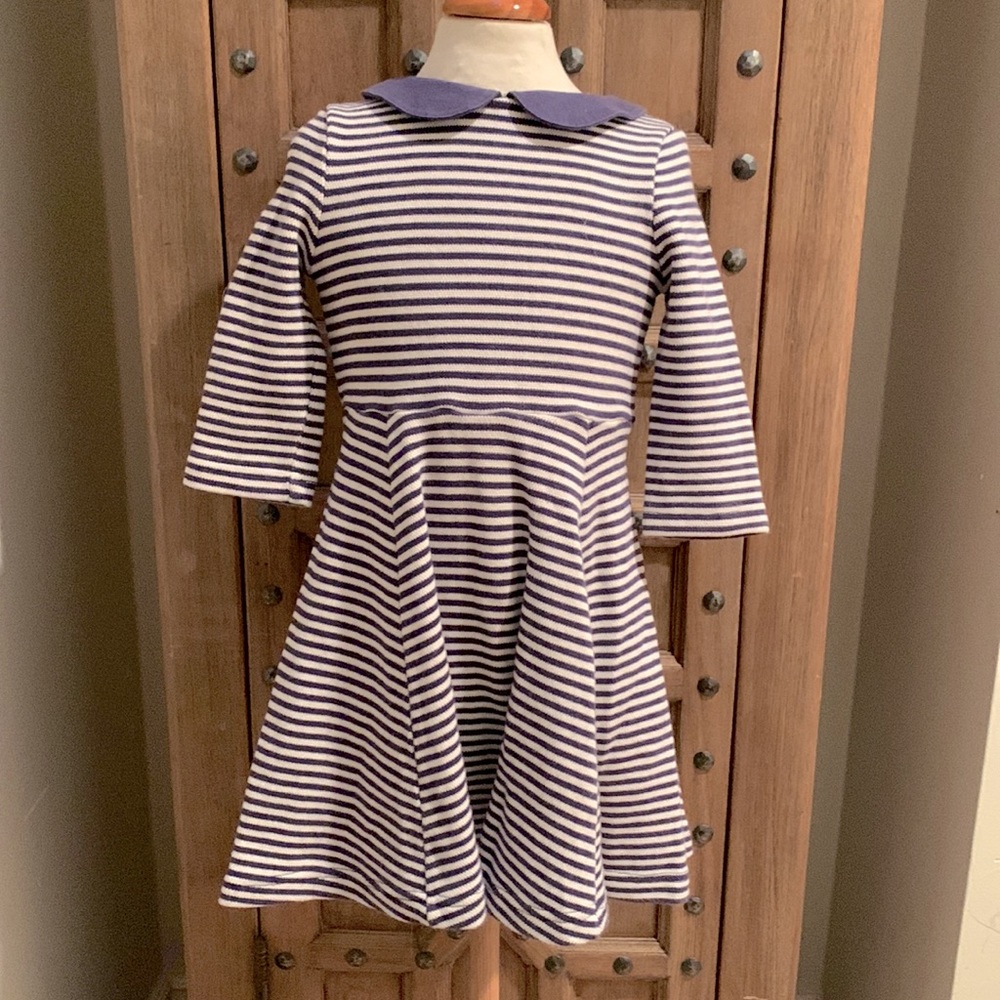 MINI BODEN Pinstripe Skater Dress (Size 5-6Y)